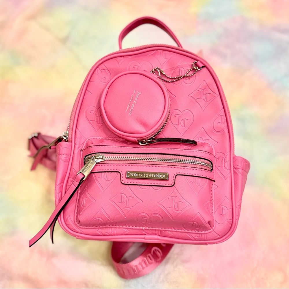 Juicy Couture Pink Mini Backpack with Textured Finish